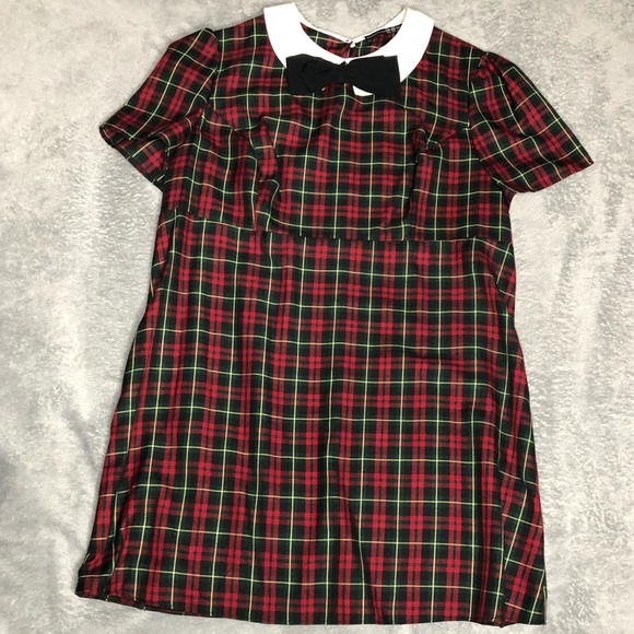 Atmosphere Dresses & Skirts - [✨️BOGO✨️] Atmosphere Red and Green Plaid Mini Dress with Bow